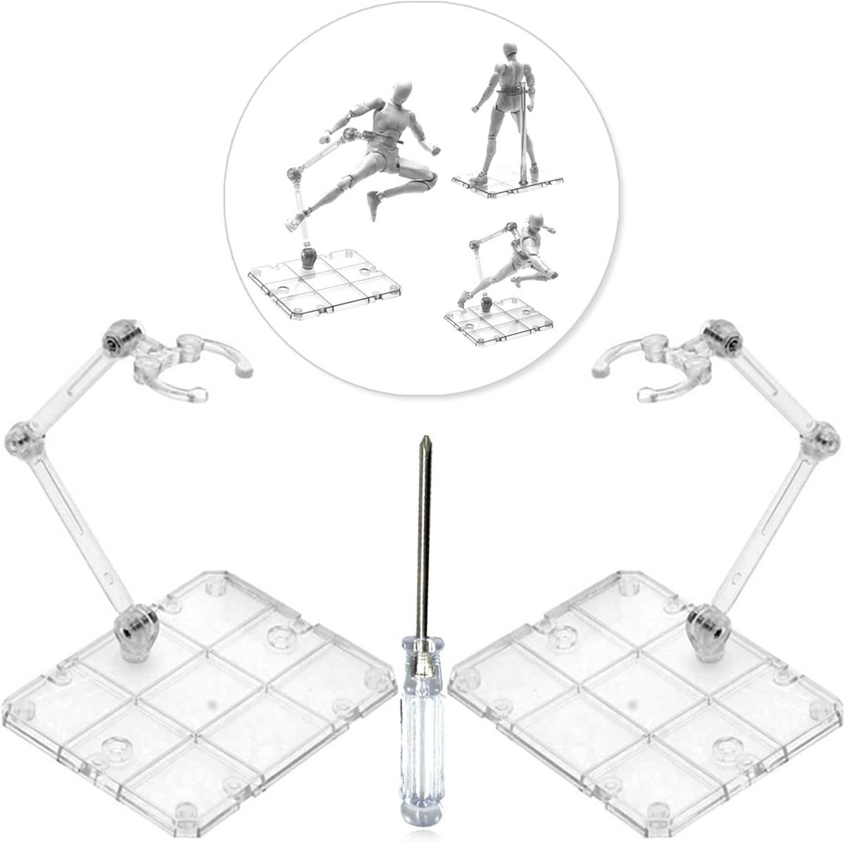 Doorzichtige Standaard voor Actiefiguren en Verzamelobjecten (2 Stuks)