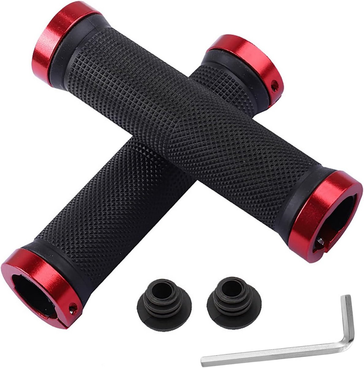 Ergonomische Fiets Handvatten Set | Mountainbike (MTB) en Stadsfiets Stuurpen Grips met Aluminium Locking Klemmen
