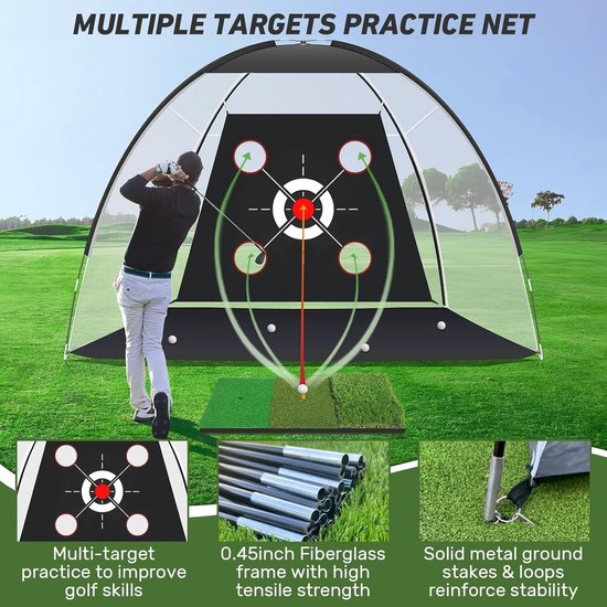 Unyqoos® Complete golftrainingsset met oefennet voor binnen en buitengebruik van unyqoos — afbeelding 3