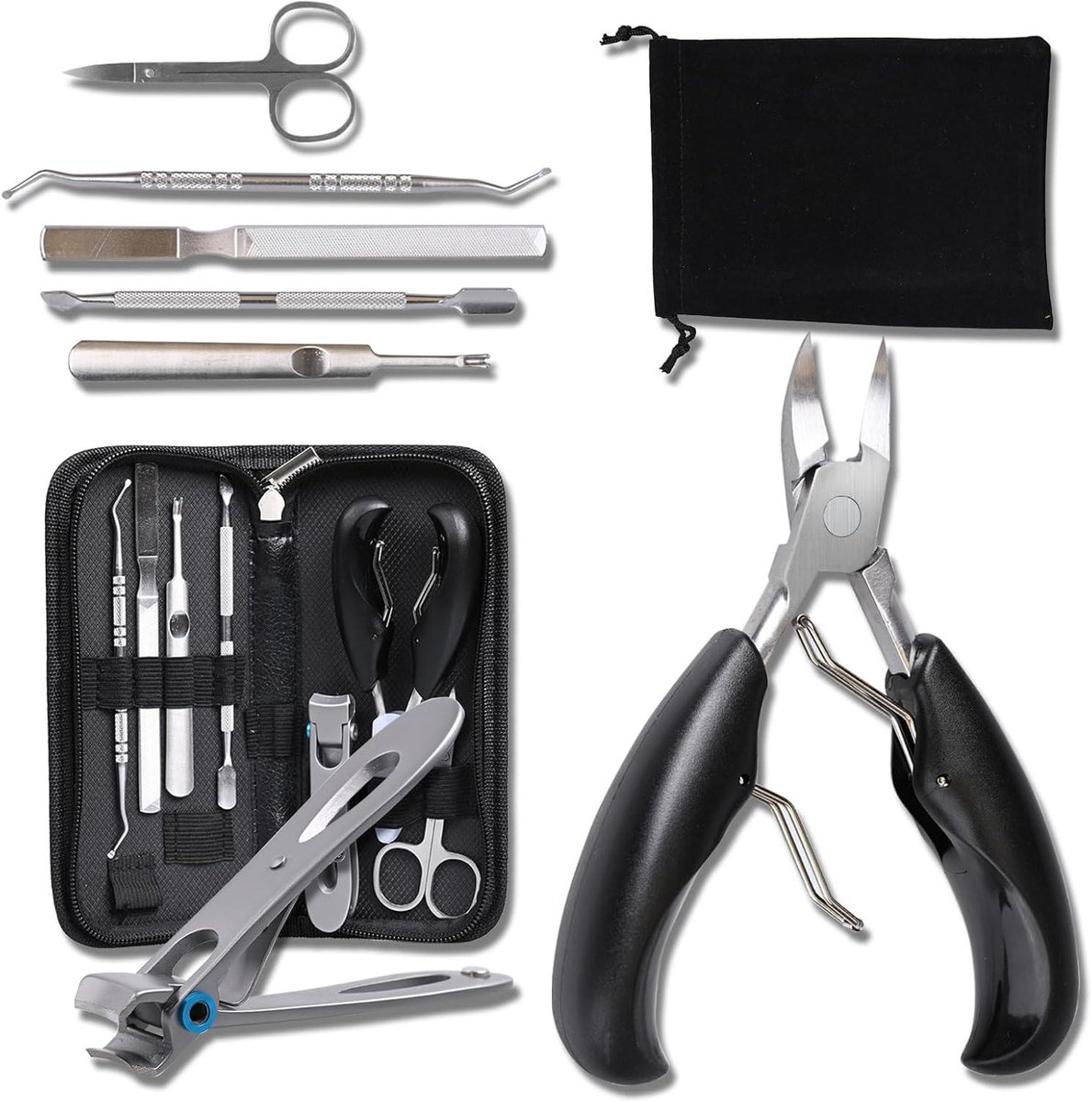 CSGoods - Professionele nagelknipper voor heren en voeten, manicureset voor dikke nagels en mycose