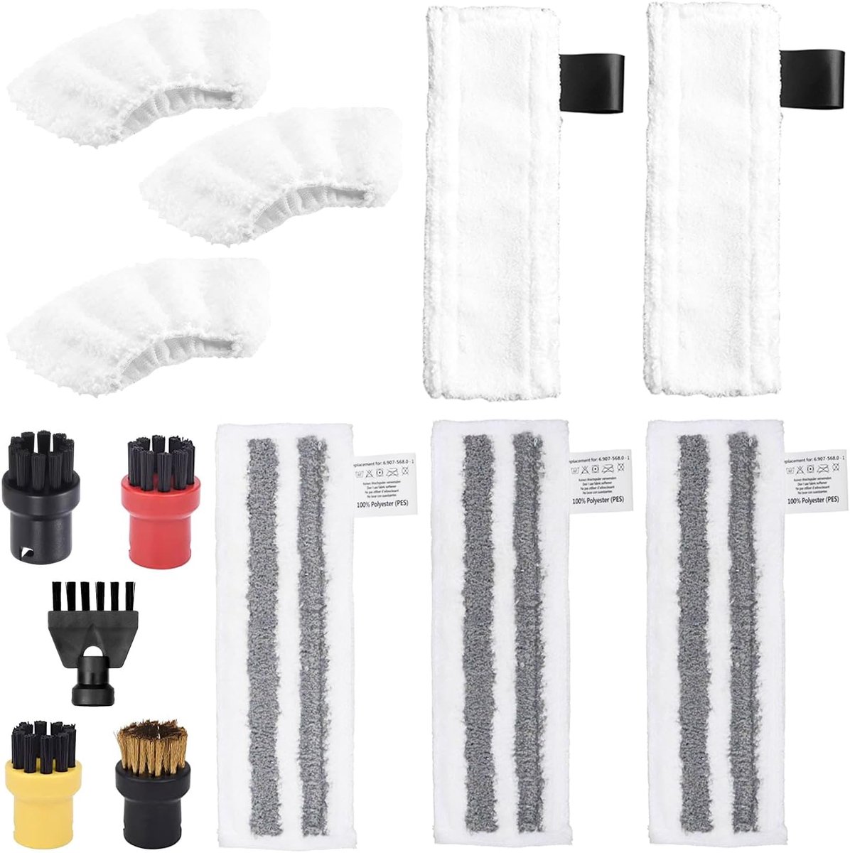 Accessoires voor Easyfix SC1 SC2 SC4 SC5 - 13-delige microvezeldoekset met microvezeldoeken, reinigingsborstel en vervangonderdelen voor Kärcher