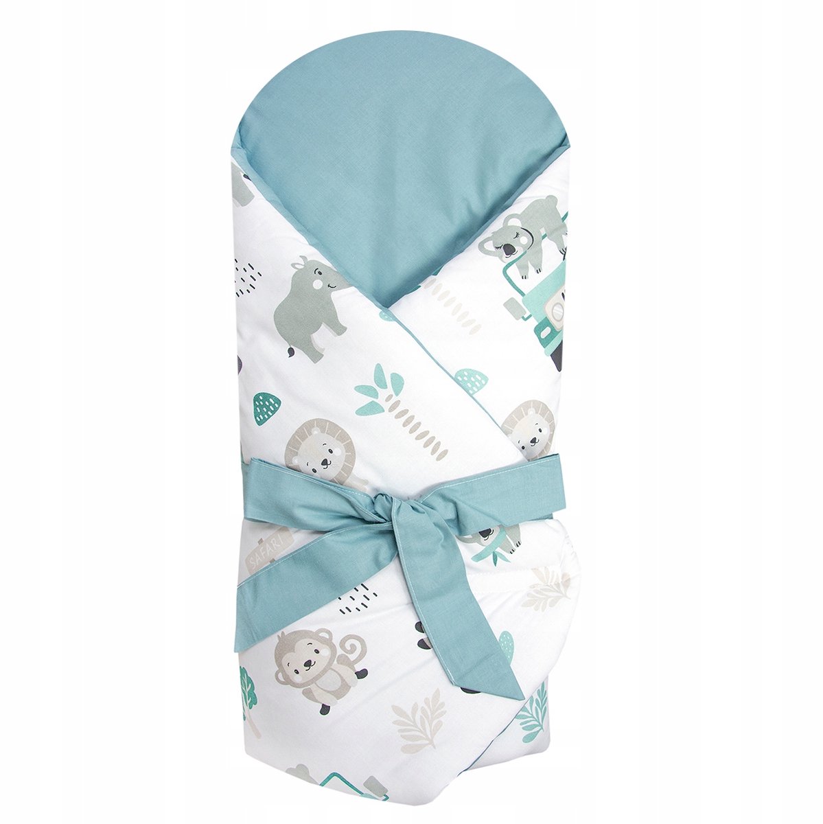 Babywikkeldoek Roze 80x80 cm met Kokosversteviging - ZOO Auto Groen