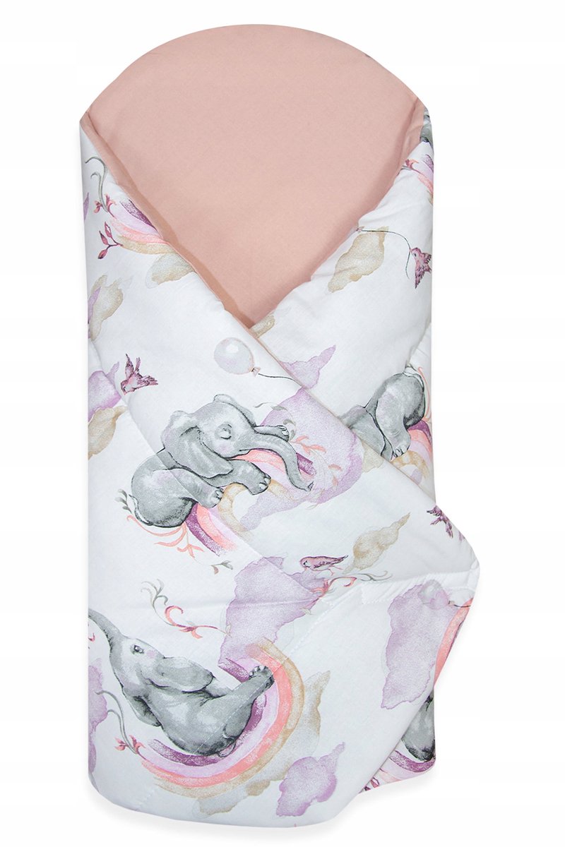 Babywikkeldoek / Cocos Roze Olifantjes 80x80 cm