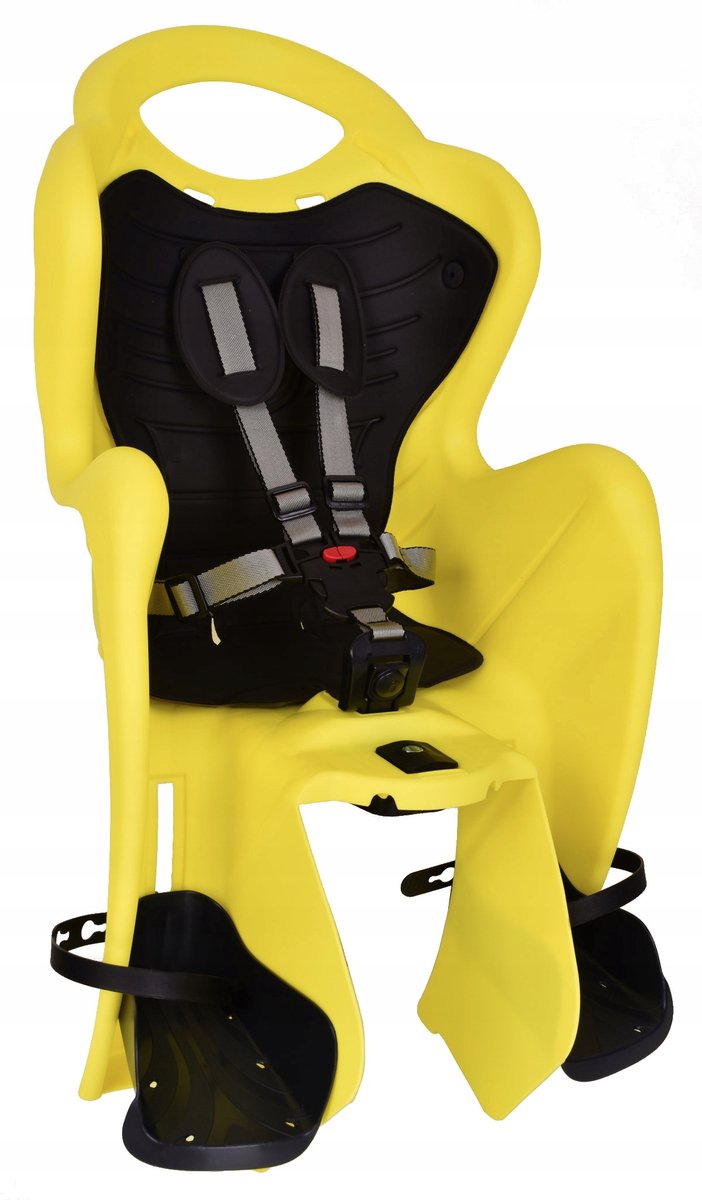 Bellelli Mr Fox Relax kinderzitje voor fiets, kantelbaar, HI-VIZ geel