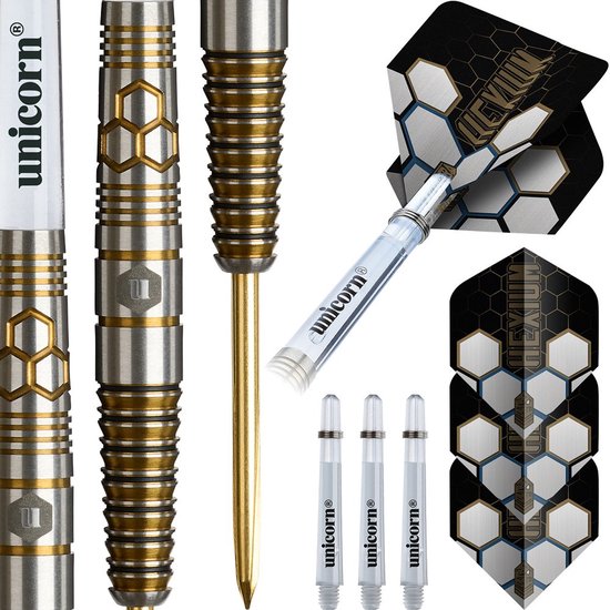 Unicorn Hexium 3 Gold Black 90% - Dartpijlen van Merkloos — afbeelding 4