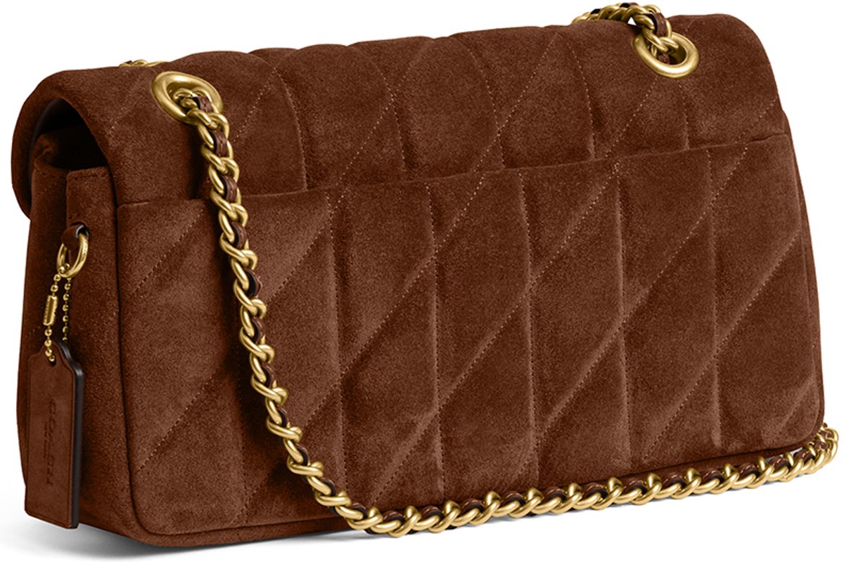 Coach Medium Crossbodytas / Schoudertas Dames - Suede - Quilted Tabby 26 - Bruin