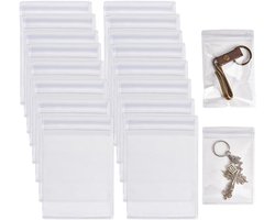 50pcs Clear Plastic Jewelry Bags - Mini Small Ziplock Storage Bag - Transparent Resealable Zip Pouch - Sample Packing Bag for Small Business - Party Favor - Food Cookies - 12 x 8cm