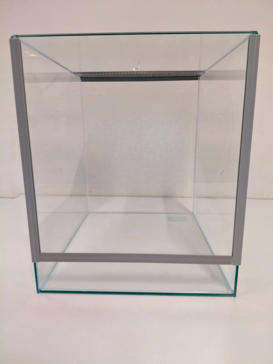 Terrarium 25x30x30 cm - Glazen Terrarium met Ventilatierooster - Terrarium voor Spinnen, Insecten en Jonge Reptielen - 22,5 Liter