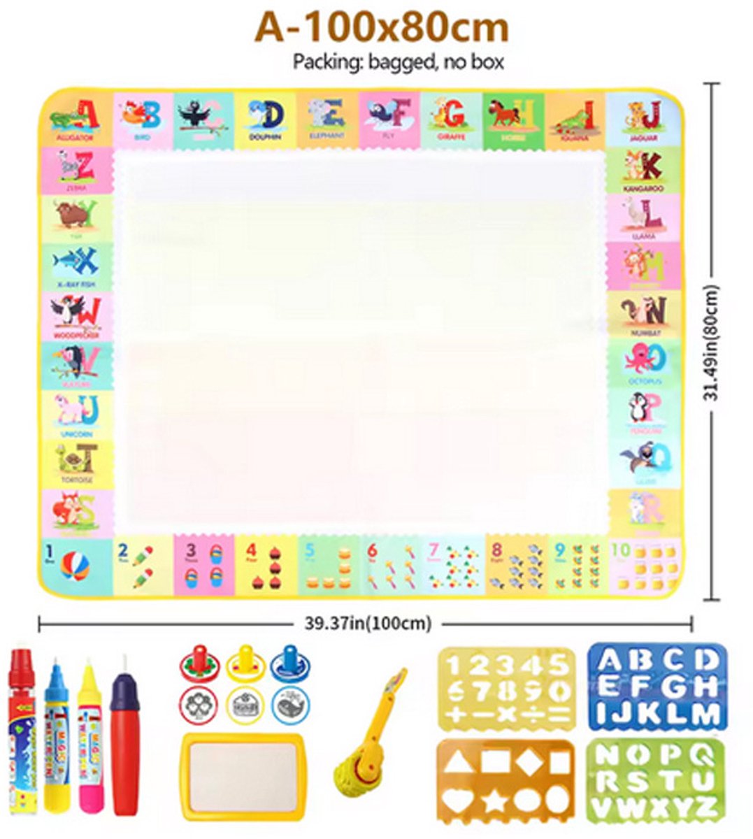100x80cm Magische aquarelblok kleur- en tekenset met herbruikbare magische penselen Montessori tekenbord educatief speelgoed kindercadeau