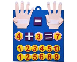 Montessori speelgoed met vilten vingertjes en getallen als rekenspel Geschikt voor peuters, een leerzaam spel Geschikt voor de vroege educatie om de intelligentie van kinderen te verbeteren.