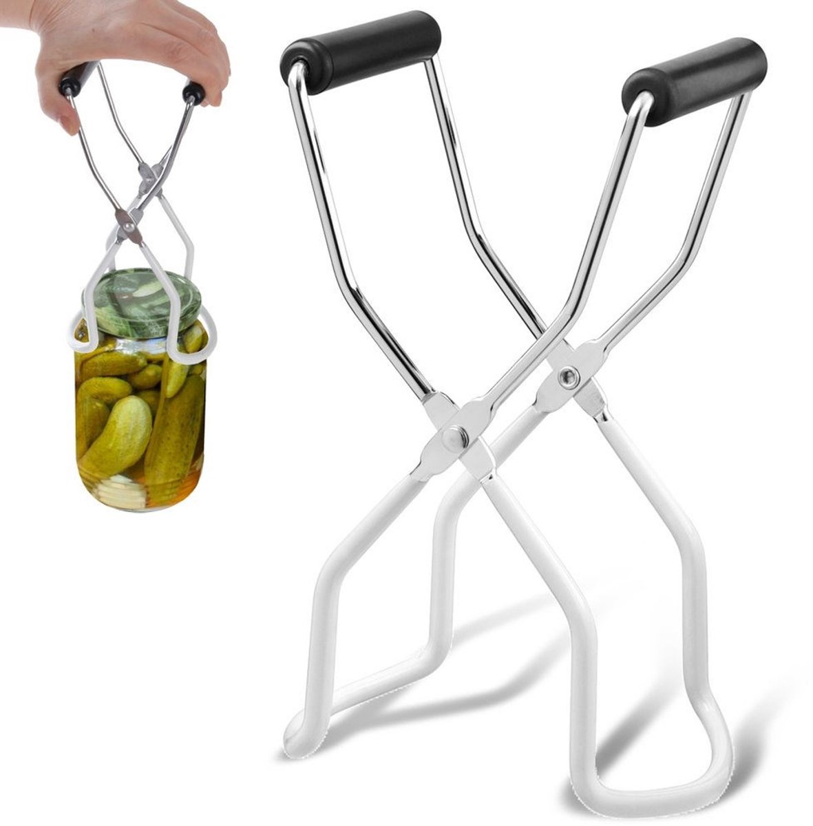Orion Inmaaktang - Pottenlifter - Roestvrij Staal & Antislip - 22 cm - Glazentang voor Weckpotten - Veilig Heet Glas Oppakken