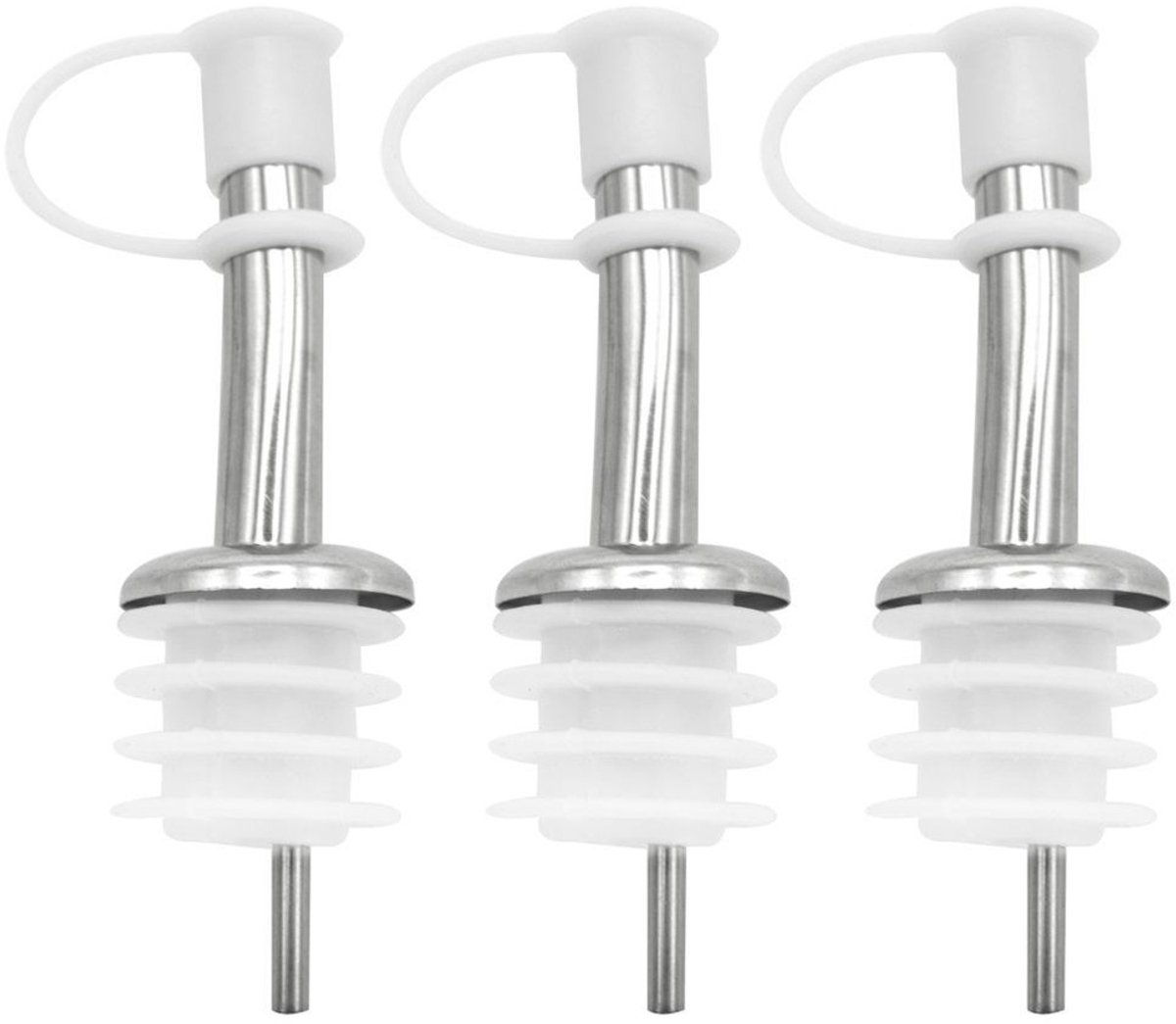 Orion - Roestvrijstalen Flessendispensers - Set van 3 - 10cm - Universeel