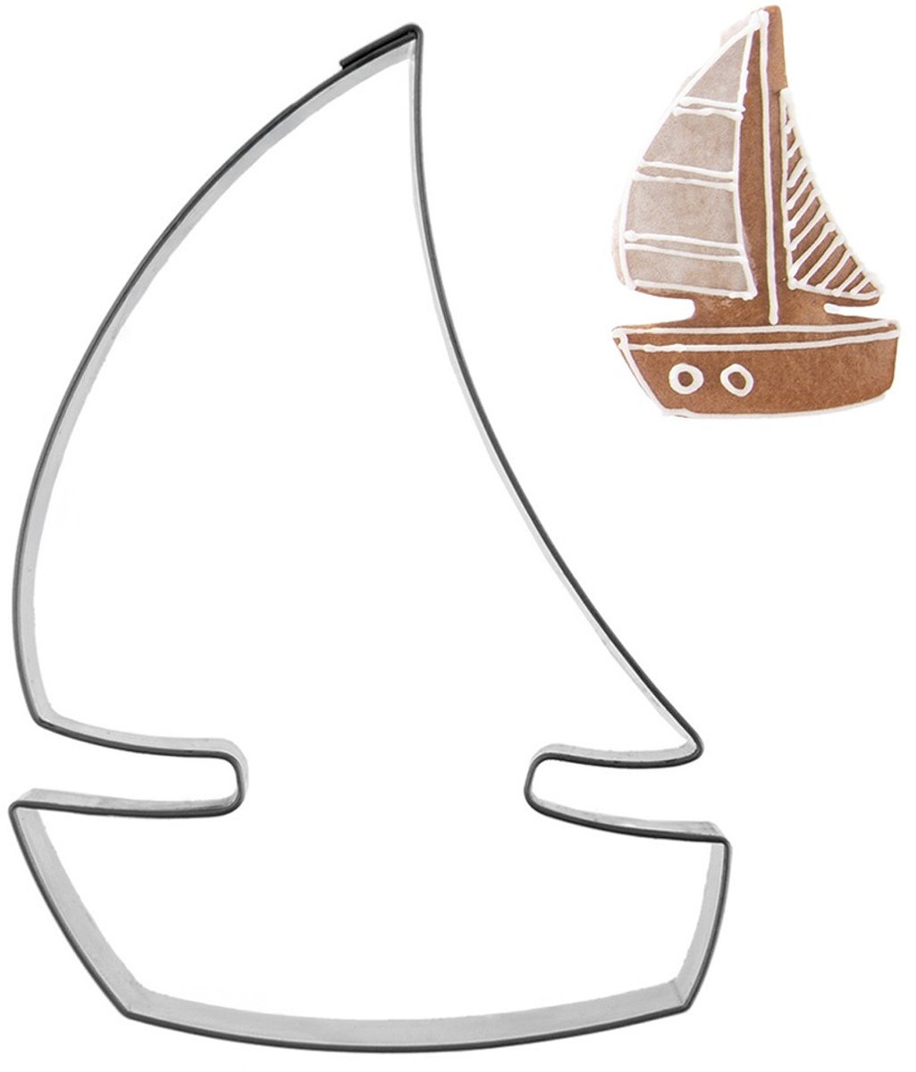 Orion - Roestvrijstalen Koekjes uitstekvorm - Zeilboot - 8,5 cm - Vaatwasserbestendig