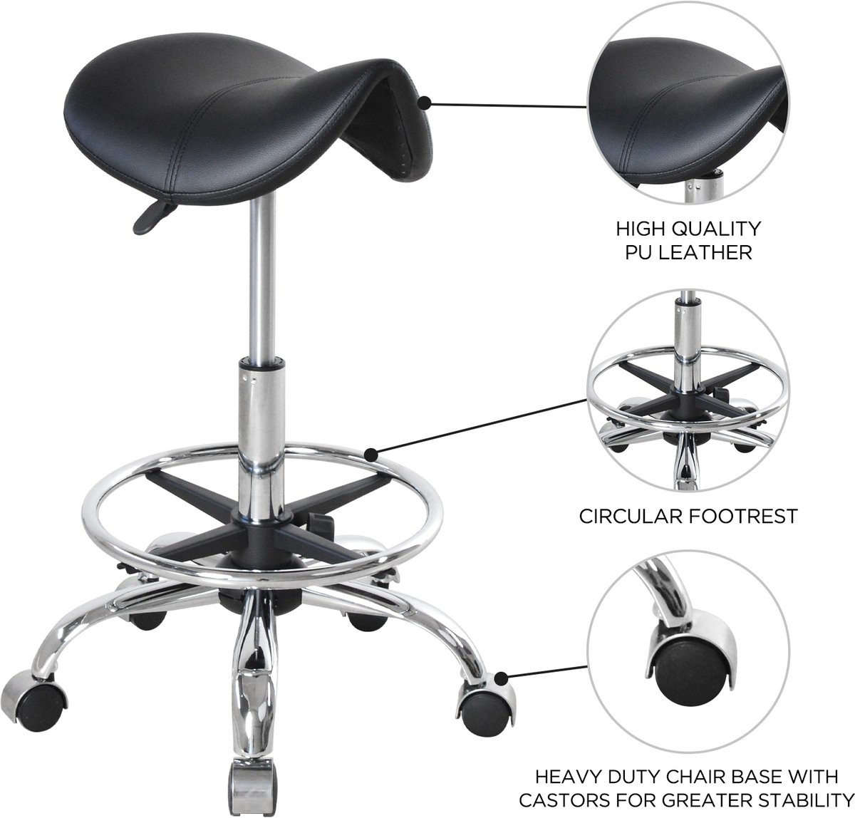 VDD Zadelkruk Verrijdbaar Hoogte-Verstelbaar - afbeelding 2