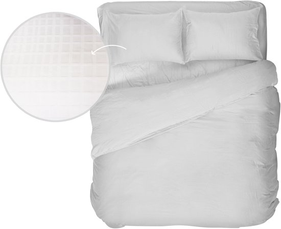 Kayori Kora Dekbedovertrek Katoensatijn - 240x200-220 + 2 slopen - Lits-jumeaux - Hotelkwaliteit - Wit van Kayori — afbeelding 4