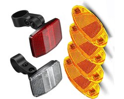 Reflecterende fietsveiligheidsset met wielspaken en framereflectoren - Verbeterde zichtbaarheid 's nachts op mountainbikes - stadsfietsen en kinderfietsen