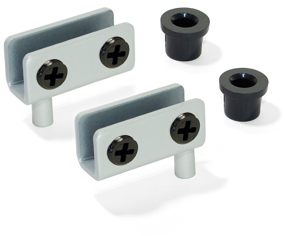 Emuca Batch met interior-scharnieren voor glazen deuren, 4-6 mm dikte, Staal, Metallic grijs
