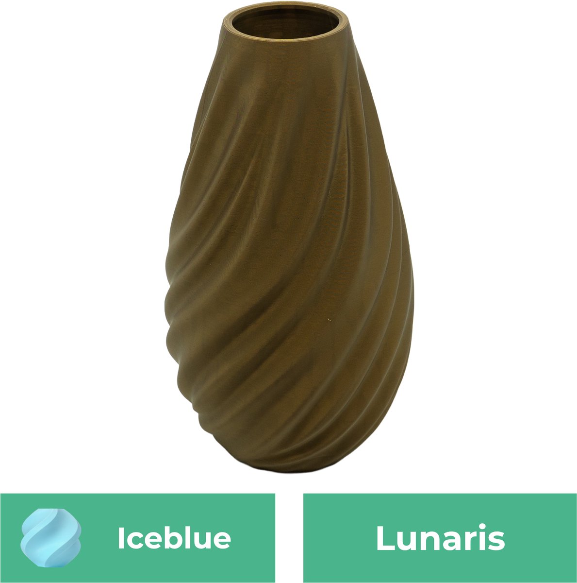 Lovora Lunaris moderne vaas – Decoratieve vaas - IJsblauw - 3d geprinte vaas – geschikt voor droogbloemen - 30CM