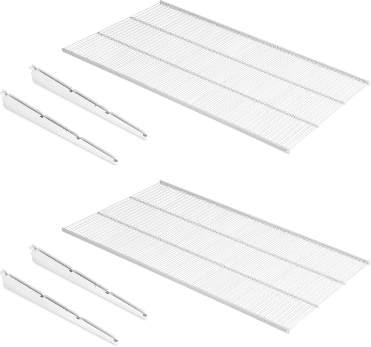 Emuca Set van 2 draadplanken en beugels Jagmet, Staal, Wit gelakt