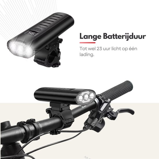 Powerbank Fietslamp Set - Krachtige 1600 Lumen LED - USB Oplaadbaar - Waterdicht - Powerbankfunctie - Voor & Achterlicht — afbeelding 3