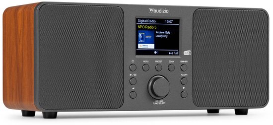 DAB radio met Bluetooth - Audizio Genua - DAB+ radio, FM radio - Auto scan - Donkergrijs