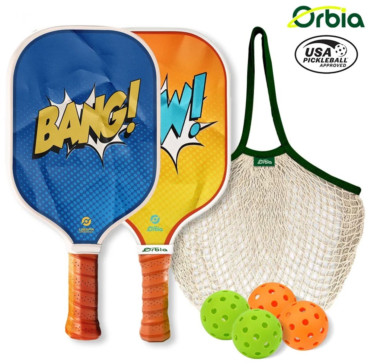 Orbia Pickleball set - 2 Pickleball Paddles - Inclusief ballen en tas - Voldoet aan USA Pickleball richtlijnen