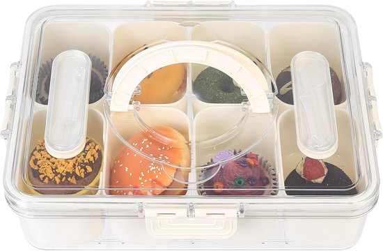 Bemonew Notenbakje Droog Fruitbakje 5 Vakjes Lekker met Deksel Ronde