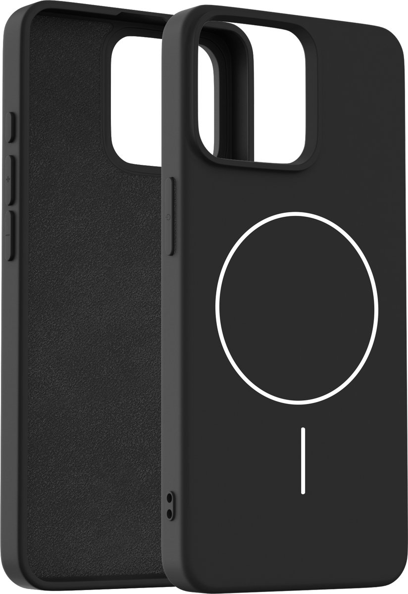 Coverzs Siliconen magneet hoesje geschikt voor Iphone 16 Pro Max (zwart)