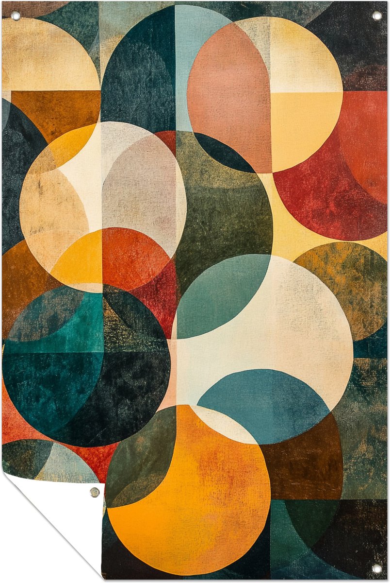 Overlappende cirkels – wanddecoratie buiten – Tuinposter – 80x120 cm