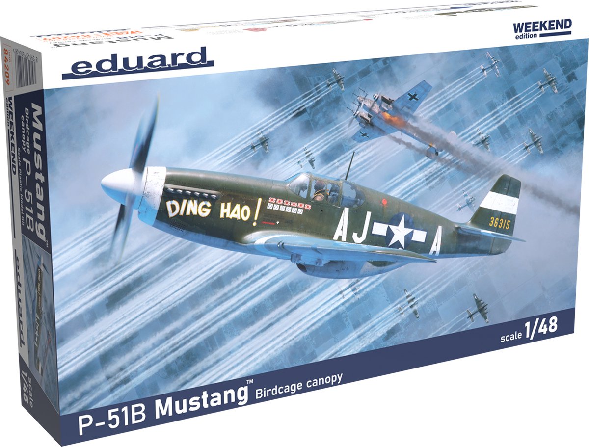Eduard Modelbouwpakket Vliegtuigen - 84209 North American P-51B/C Mustang WWII - Birdcage Canopy - Weekend Edition - Amerikaans Propellervliegtuig Plastic - 1:48 - Modelbouw