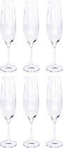 30x Champagneglazen/flutes 26 cl/260 ml van kristalglas - Kristalglazen - Champagneglas