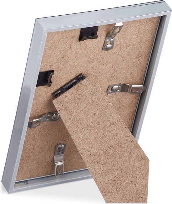 cadre photo relaxdays 10x15 cm - cadre photo - cadres d'échange - 2 cadres photo - passe partout argent