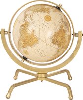 Clayre & Eef Wereldbol Decoratie 64193 29*29*31 cm Meerkleurig Hout / ijzer Rond wereld Globe Aardbol