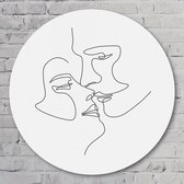 Muurcirkel ⌀ 40 cm - Muurcirkel Couple Goals - Aluminium Dibond - Abstract - Rond Schilderij - Wandcirkel - Wanddecoratie