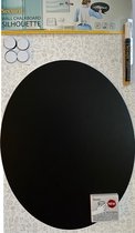 Securit Silhouette Krijtbord Ovaal + Marker / Wandkrijtbord inclusief 1 krijtstift dun Wit + Test sponsje + 4 ophangpads / 38x30cm