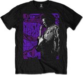 Jimi Hendrix Heren Tshirt -2XL- Purple Haze Zwart