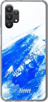 6F hoesje - geschikt voor Samsung Galaxy A32 5G -  Transparant TPU Case - Blue Brush Stroke #ffffff