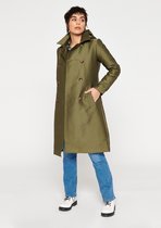 LOLALIZA Lange trench met ceintuur en capuchon - Khaki - Maat 40