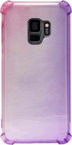 ADEL Siliconen Back Cover Softcase Hoesje Geschikt voor Samsung Galaxy S9 - Kleurovergang Roze Paars