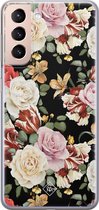 Samsung S21 Plus hoesje siliconen - Bloemen flowerpower | Samsung Galaxy S21 Plus case | multi | TPU backcover transparant