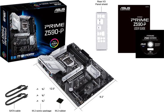 Asus PRIME Z590-P Moederbord Socket Intel 1200 Vormfactor ATX Moederbord chipset Intel® Z590 - ASUS