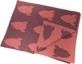 Pellianni Textiel: TRICOT DEKEN ROOD 100x120cm, GOTS katoen, in geschenkdoos  20x30x7cm