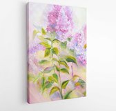 Thickets of lilac bush at sunrise. Sunset. Oil painting on canvas  - Modern Art Canvas-Vertical - 1593175930 - 80*60 Vertical