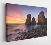Onlinecanvas - Schilderij - Mystical Sunset Isolated Beach Art Horizontal Horizontal - Multicolor - 30 X 40 Cm