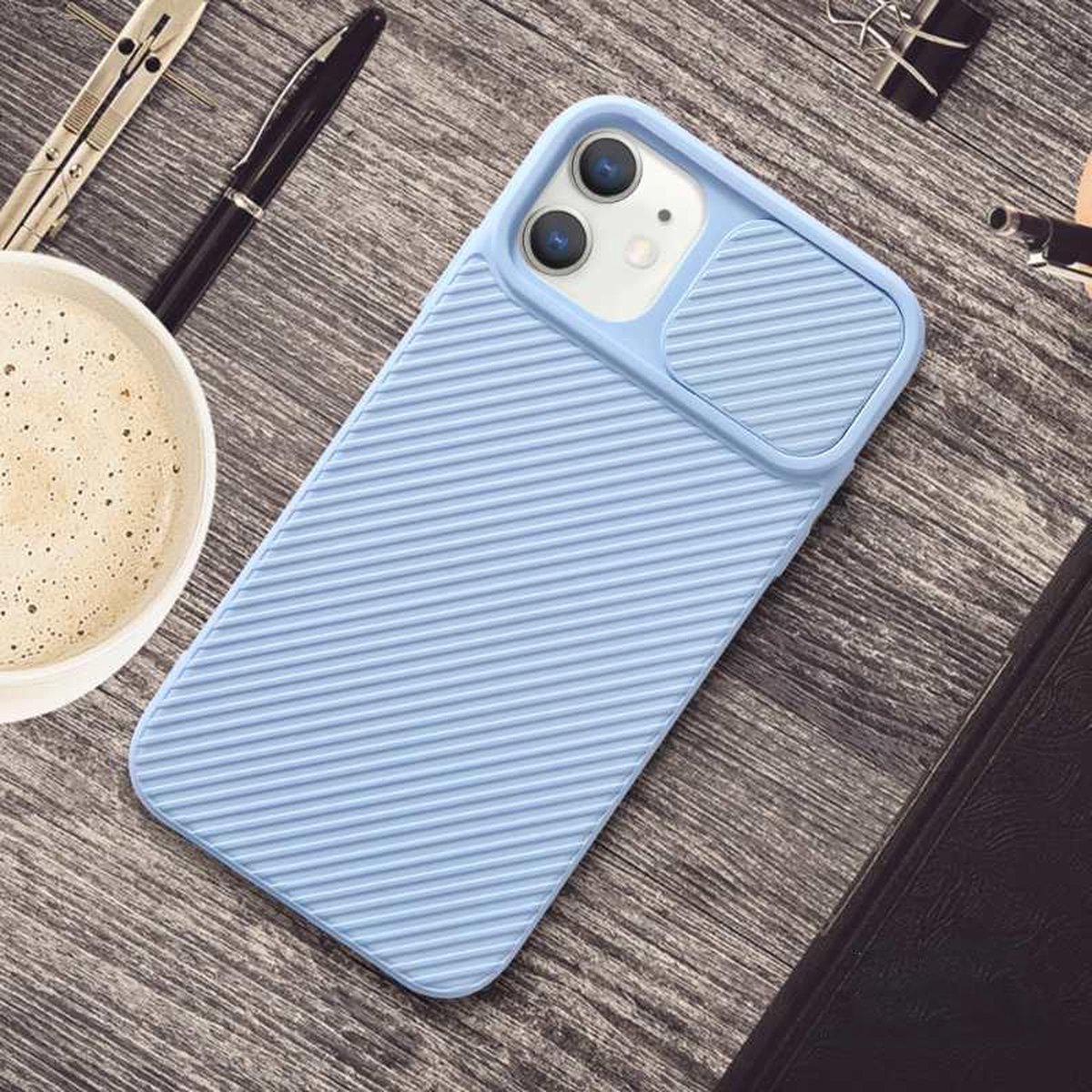 iPhone 12 / iPhone 12 Pro - Camera Privacy cover / case / hoesje - Blauw