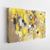 Onlinecanvas - Schilderij - Abstract Painting. Yellow Colors. Hand Painted. Details Art Horizontal Horizontal - Multicolor - 75 X 115 Cm
