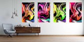 Onlinecanvas - Schilderij - Abstract Marble Texture Colored Bright Liquid Paints.- Art Vertical Vertical - Multicolor - 115 X 75 Cm