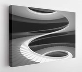 Spiral staircase in a white glossy black walls  - Modern Art Canvas - Horizontal - 90308179 - 40*30 Horizontal