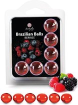 Glijmiddel Waterbasis Siliconen Easyglide Massage Olie Erotisch Seksspeeltjes - Aardbeien Smaak - Bessen Balls - Set van 6 - Secretplay®