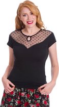 Banned Smoulder Polkadot 50's Top Zwart